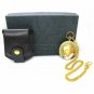 Pocket Watch German Poet Friedrich Schiller Gold Plating with Leather Pouch