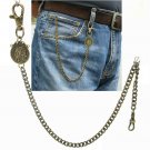 Pocket Watch Chain Antique Bronze Albert Chain French Coin Fob Swivel Clasp F209