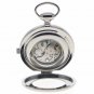 Pocket Watch Mechanical Tourbillon Moon Phase Silver Men Small Second 46 MM 298