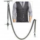 Albert Chain Silver Pocket Watch Chain for Men Religious Cross Fob T Bar AC76N