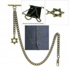 Albert Chain Bronze Pocket Watch Chain for Men Star Design Fob AC61N Albert Chain Bronze Pocket Watch Chain for Men Star Design Fob AC61N