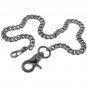 Pocket Watch Chain Albert Chain Black Curb Link Chain Swivel Lobster Clasp FC72