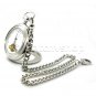Pocket Watch Mechanical Silver Color Tourbillon Design Small Second Fob Chain