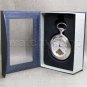 Pocket Watch Mechanical Silver Color Tourbillon Design Small Second Fob Chain