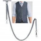 Albert Chain  Silver Pocket Watch Chain for Men T Bar Lobster Swivel Clip A34N