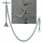 Albert Chain Silver Pocket Watch Chain for Men Trinity Celtic Knot Fob T Bar 191