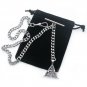 Albert Chain Silver Pocket Watch Chain for Men Trinity Celtic Knot Fob T Bar 191