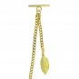 Albert Chain Gold Color Pocket Watch Chain for Men with Leaf Design Fob AC62N