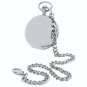 Pocket Watch Mechanical Tourbillon Silver Polish Sun Moon with Chain and Box 42B