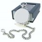 Pocket Watch Mechanical Tourbillon Silver Polish Sun Moon with Chain and Box 42B