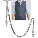 Albert Chain Silver Color Pocket Watch Chain for Men Spearhead Fob T Bar AC71N Albert Chain Silver Color Pocket Watch Chain for Men Spearhead Fob T Bar AC71N