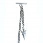 Albert Chain Silver Color Pocket Watch Chain for Men Spearhead Fob T Bar AC71N