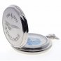 Pocket Watch Silver CONCORDE Memorial Men Gift Big 53 MM Case + Fob Chain C63