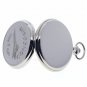 Pocket Watch Silver CONCORDE Memorial Men Gift Big 53 MM Case + Fob Chain C63