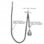 Albert Chain Silver Tone Pocket Watch Chain Crest Shield Fob Swivel Clip T Bar