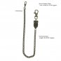 Bronze Pocket Watch Chain Albert Chain Men Owl Design Fob Swivel Clasp ACF175