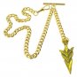 Gold Color Albert Chain Pocket Watch Chain Spear Arrowhead Fob Swivel Clasp 218