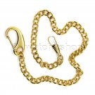 Gold Color Pocket Watch Chain Albert Chain with Big Lobster Clasp for Men FC12