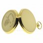 Robin Bird Gold Pocket Watch Gift Set 53 MM Brass Leather Pouch Wood Box C79