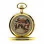 Gold Pocket Watch Set G FOR GEORGE 53 mm with Leather Pouch and Wood Box C67