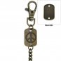 Bronze Pocket Watch Chain Albert Chain Men Peace Symbol Fob Swivel Clasp F179