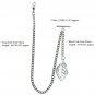 Silver Plated Albert Pocket Watch Chain for Men Leaf Design Fob T Bar AC118N