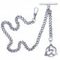Albert Chain Silver Pocket Watch Chain Men Celtic Knot Fob T Bar Swivel Clasp