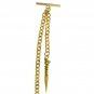 Albert Chain Gold Pocket Watch Chain with Ancient Phurba design Fob T Bar AC224