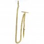 Albert Chain Gold Pocket Watch Chain with Ancient Phurba design Fob T Bar AC224