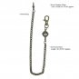Bronze Pocket Watch Chain Albert Chain Men Dove and Cross Fob Swivel Clasp F176