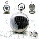 Pocket Watch Mechanical Skeleton Silver Color 47 MM for Men Double Full Hunter