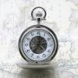 Pocket Watch Mechanical Skeleton Silver Color 47 MM for Men Double Full Hunter