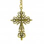 Albert Pocket Watch Chain with Gold Color Big Size Cross Fob Swivel Clasp AC81A