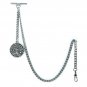 Albert Chain Silver Tone Pocket Watch Chain Life Tree Fob Swivel Clip T Bar AC57