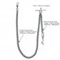 Albert Chain Silver Color Pocket Watch Chain for Men Vintage Key Fob T Bar AC54N