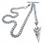 Silve Color Albert Chain Pocket Watch Chain Spear Arrowhead Fob Swivel Clasp 220