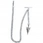 Silve Color Albert Chain Pocket Watch Chain Spear Arrowhead Fob Swivel Clasp 220