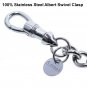 Stainless Steel Pocket Watch Chain Albert Chain Figaro Chain Swivel Clasp FCS98