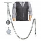 Silver Color Albert Chain Pocket Watch Chain Queen Coin Fob Swivel Clasp AC101N