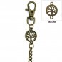 Bronze Pocket Watch Chain Albert Chain Men Life Tree Fob Swivel Clasp ACF173