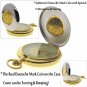 Pocket Watch Gold Color for Men 53 MM with real Duetsche Mark Coin on Fob Chain