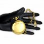 Pocket Watch Mechanical Gold Color 47 mm for Men Skeleton Dial See Through Back