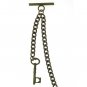 Albert Chain Bronze Pocket Watch Chain for Men with Antique Key Style Fob AC17