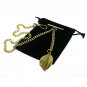 Albert Chain Gold Color Leaf Design Fob Pocket Watch Curb Link Chain T Bar AC121