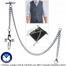 Albert Chain STEEL Pocket Watch Chain Men Fob Chain Cross Design Fob Chain ACS03