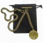 Bronze Pocket Watch Albert Vest Chain Ancient Coin Fob T Bar Albert Swivel Clasp