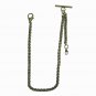 Bronze Pocket Watch Albert Vest Chain Spiga Chain with T Bar Albert Swivel Clasp