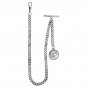 Silver Plated Pocket Watch Albert Vest Chain Coin Fob T Bar Albert Swivel Clasp