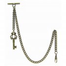 Bronze Pocket Watch Albert Vest Chain Key Design Fob T Bar Albert Swivel Clasp