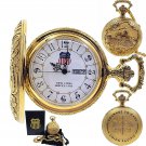 Locomotive Train Pocket Watch Gold Union Pacific Memorial with Day & Date NIB Locomotive Train Pocket Watch Gold Union Pacific Memorial with Day & Date NIB